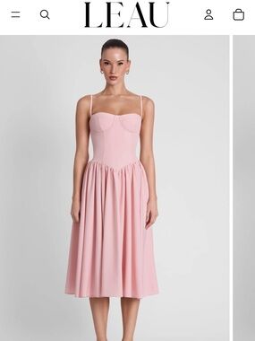 Leau Blush Pink BALLERINA 
Bustier Midi Dress